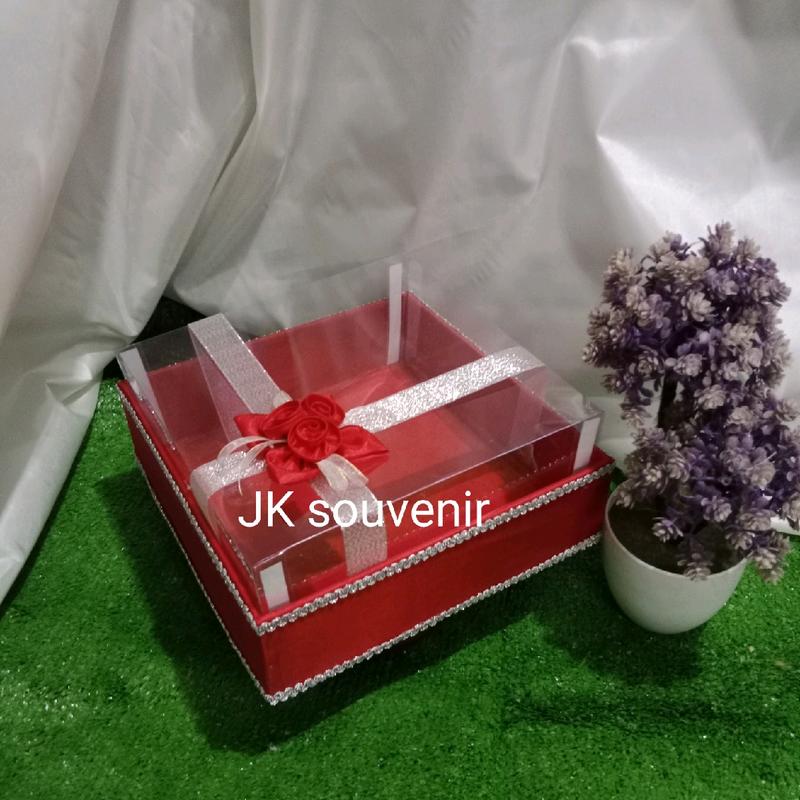 kotak kue kotak bingkisan kotak seserahan pita+ bunga samping 2