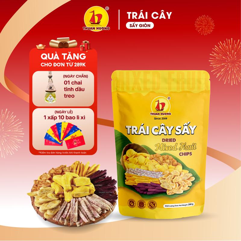  Trái cây sấy giòn thập cẩm 250g 200g 150g Thuận Hương - Hoa quả sấy khô Không Đường Giòn Ngon Tự Nhiên Hàng Xuất Khẩu Loại 1 