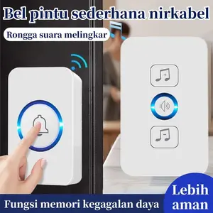 Bel pintu digital, bel pintu nirkabel rumah satu-ke-satu, bel pintu dengan kendali jarak jauh musik, tombol panggilan volume keras jarak jauh untuk lansia, volume yang dapat disesuaikan, bel pintu nirkabel antiair.