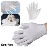 Gambar 12PCS Sarung Tangan Putih sarung tangan katun untuk berbagai tempat membersihkan, mengemudi, berbelanja dan inspeksi tanpa sidik jari - White-12Pair/Bag dari appelhouse.s Kota Cirebon 1 Tokopedia