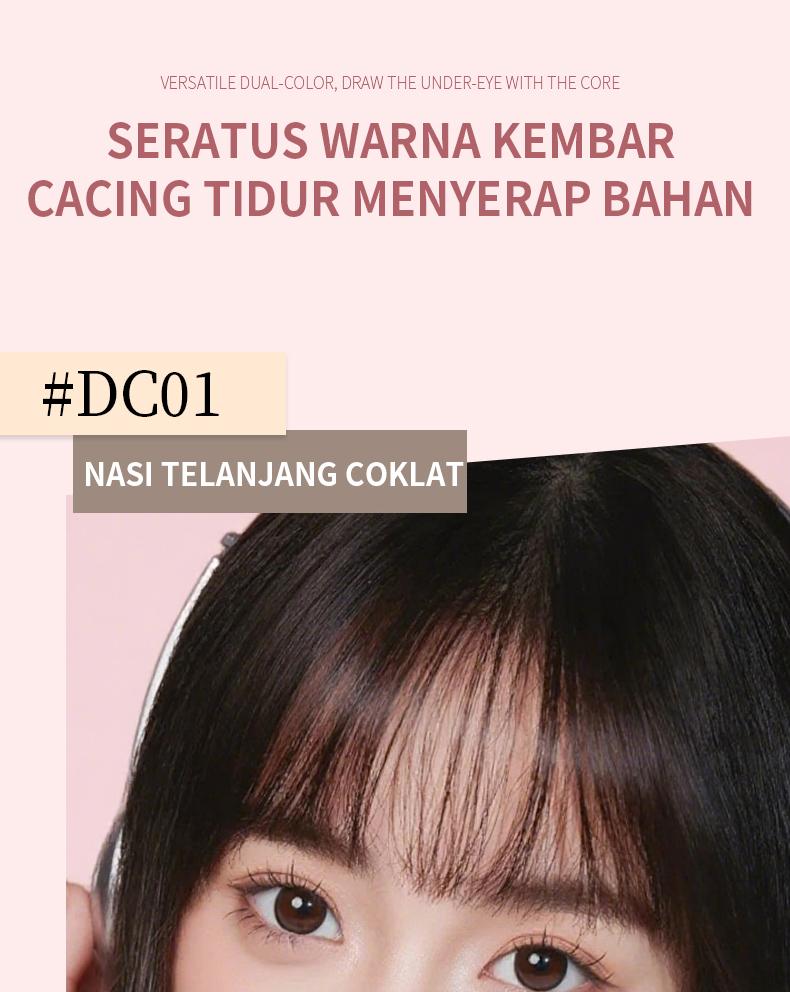 Penyorot bawah mata 2-in-1, tahan air dan tahan keringat, dua ujung, menggabungkan penyorotan dan pencerahan dalam satu.