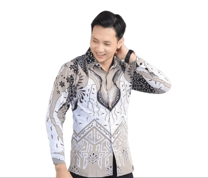 Batik Pria Lengan Panjang BATIK JULUNG SUNGSANG HRB026 motif KERATONAN Kode 002 size M L XL XXL Reguler 5
