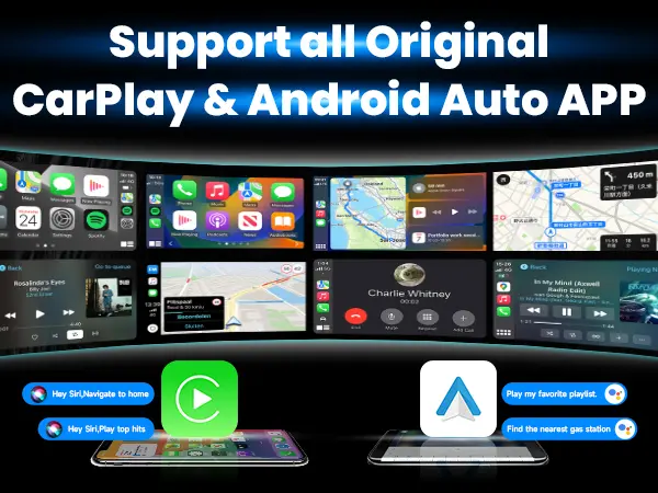 Spedal 2025 latest wireless CarPlay adapter for iPhone/Android - fast connection, wired CarPlay connection conversion, no latency, voice-activated 5
