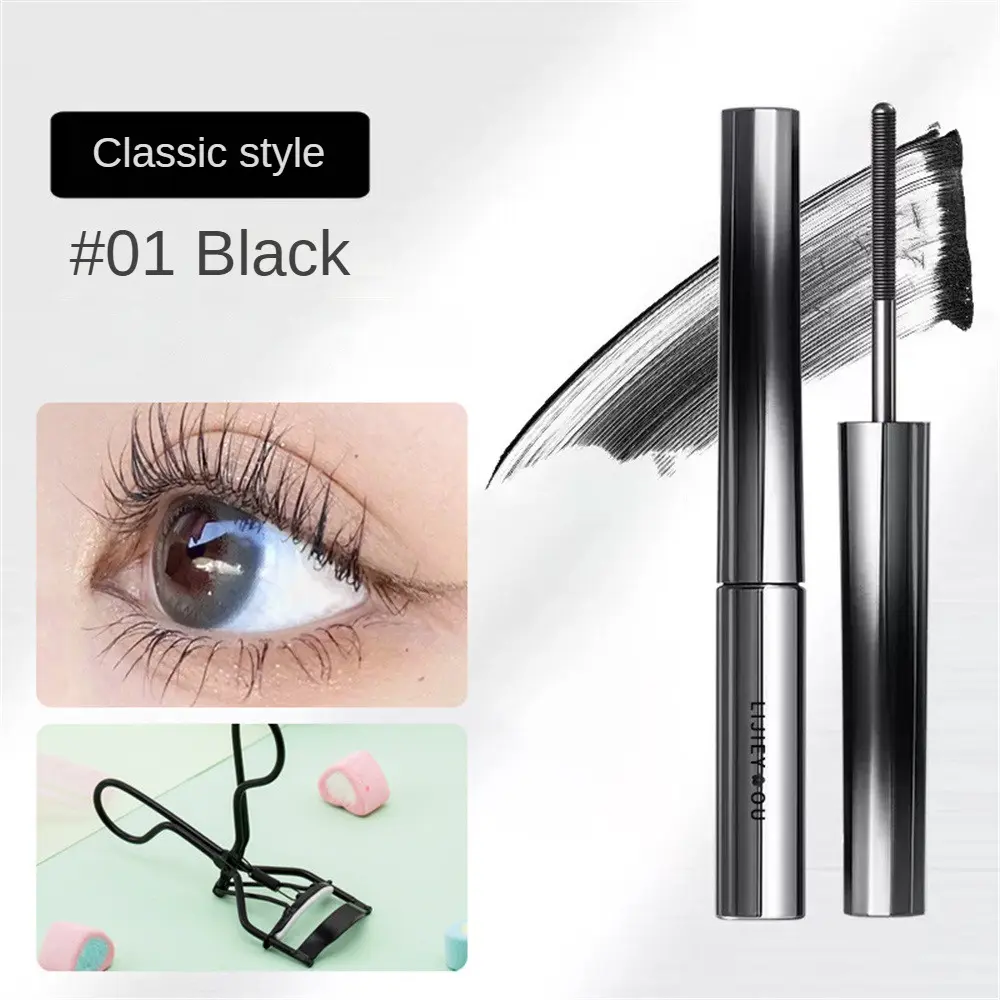 Lijieyou 3D mascara water-resistant and smudge-resistant for long, smooth curled lashes 2g,+ black eyelash curler PrecisionCurling Waterproof