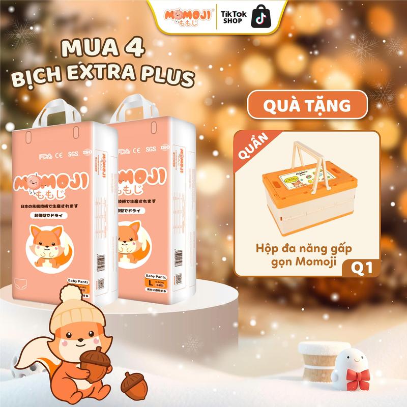   MJ16  COMBO 4 BỊCH BỈM MOMOJI MỎNG MỊN THOÁNG THẤM HÚT TỐT CHO BÉ 