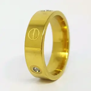 Cincin Titanium Original Permata Crtir Anti Karat/Luntur Elegan