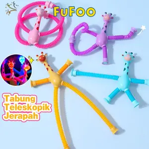 Mainan Anak Suction Cup Tabung Teleskopik Jerapah Mainan Anak Tabung Teleskopik/Fidget Toys Plastik
