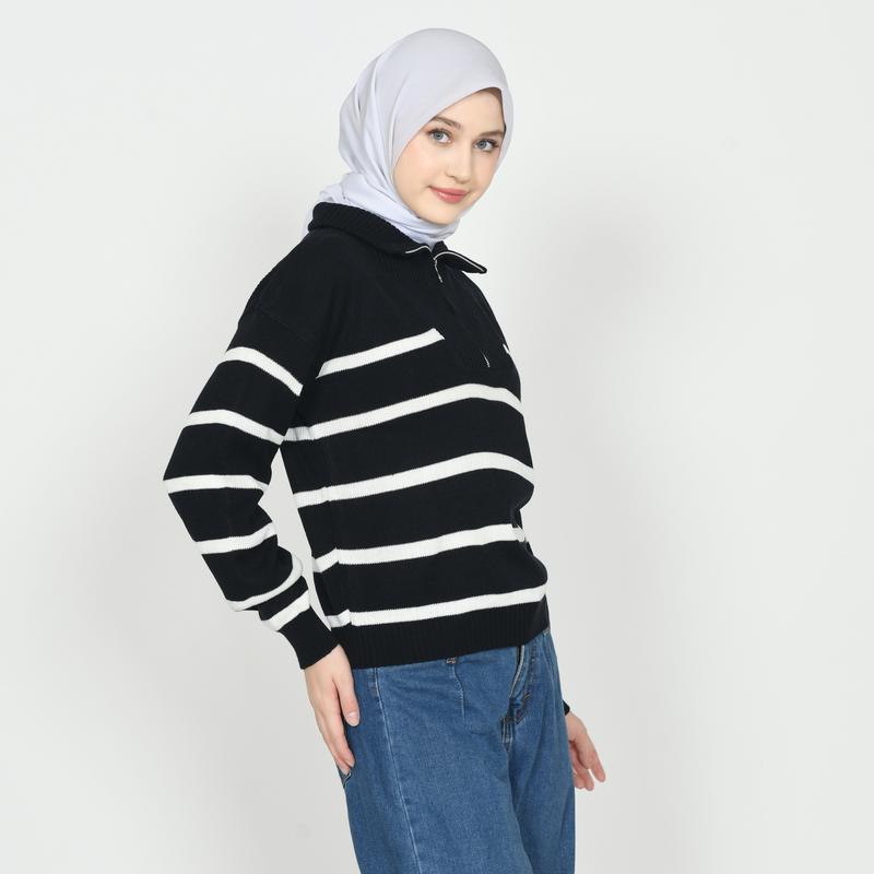 Product Introduction of (Produk Baru) Outer Blouse Rajut Wanita Zipper Crop Top  Korean Style Bahan Lembut Premium 50