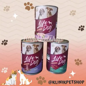LIFE DOG 375gr KALENG makanan anjing