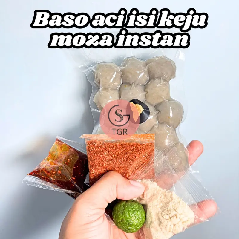1 Bks Baso Aci Isi Keju Mozza Isi 15 Butir Dengan Kuah Chilli Oil Dan Cabai Bubuk 2