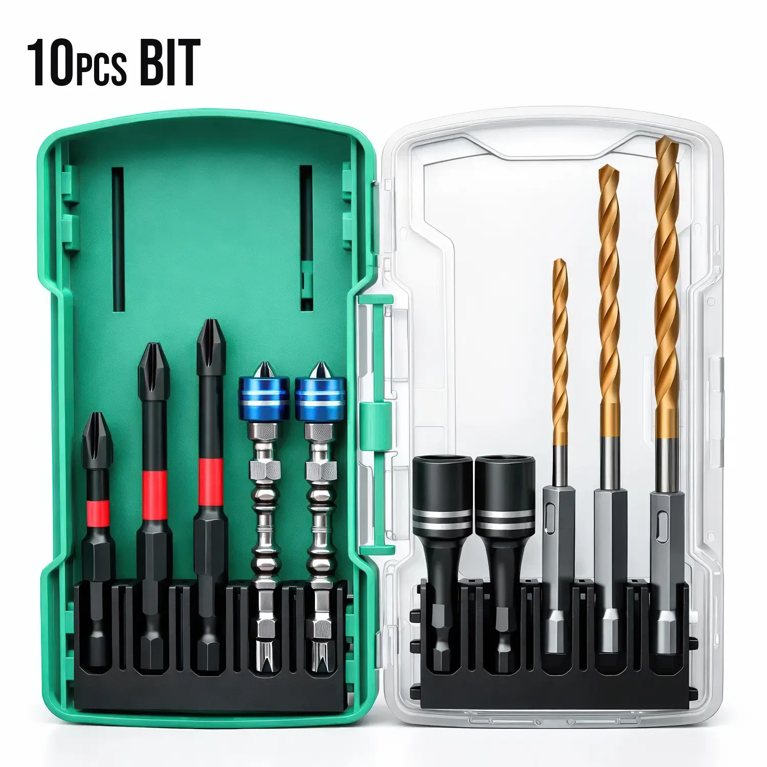 Satu Set Mata Bor Multifungsi 10pcs Mata Bor Spiral & Bit Obeng-6891