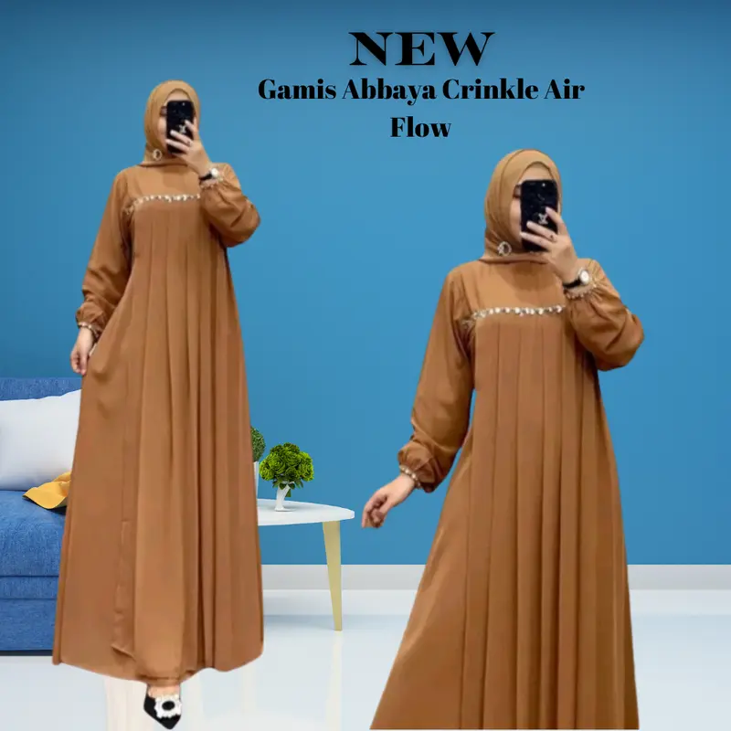 Gamis Payet Mutiara Crinkle Airflow Lebaran 2025 6