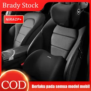 NIRACL Car【COD】 Bantal Berkendara Mobil Set Penopang Leher dan Pinggang Hitam Bantal Leher Busa Memori Bantal Lumbar