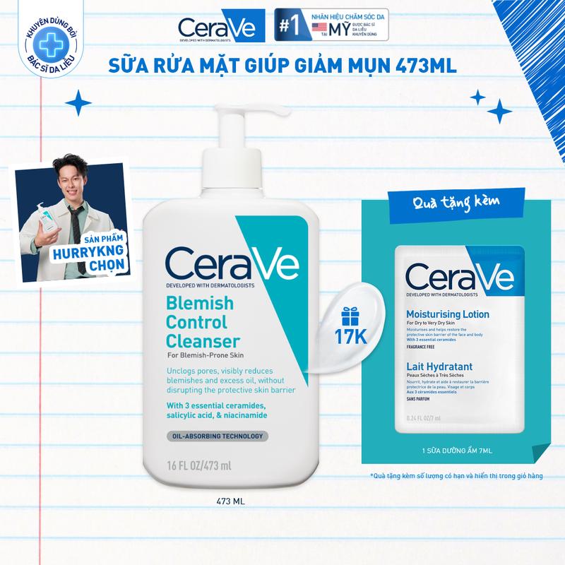 Sữa rửa mặt giảm mụn CeraVe Blemish Control Cleanser 473ml