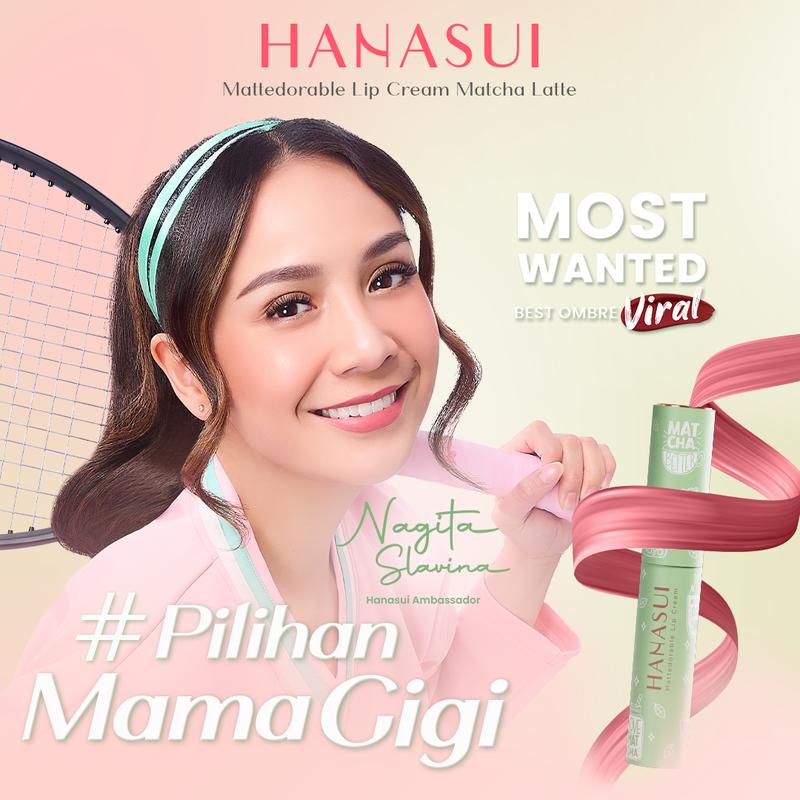 Hanasui Mattedorable Lip Cream Matcha Latte Edition - Lip Cream Double Mouisturizing With Vitamin E Pigmented Velvet Finish & Non - Transferable 1