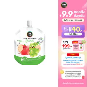 (แพ็ก 6 - 24) Sunsu ถุงดูดวุ้นสำเร็จรูปคาราจีแนนผสมบุกผง กลิ่นองุ่นไชน์มัสแคทและแอปเปิ้ล