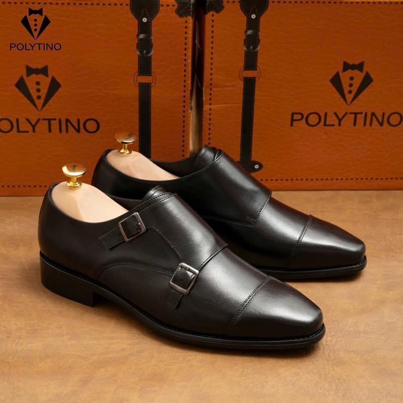 Giày Da DOUBLE MONKSTRAP 3002 Cao Cấp Da Bò Đế PHIP Tăng Chiều Cao