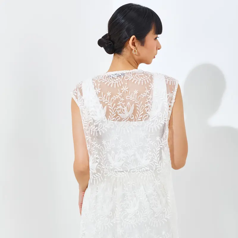 PUKKA Brooklyn Vest (Rompi Lace Brokat Panjang Resleting) 4
