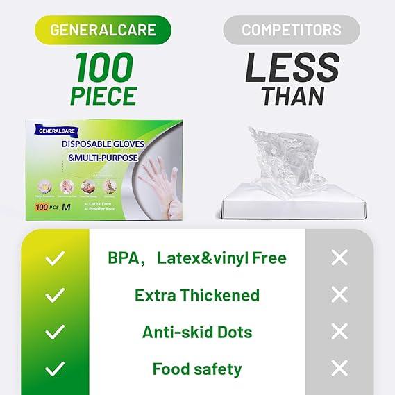 Latex & Powder Free, Food safe,Disposable TPE Cooking Gloves, Ideal for Cleaning and Food Prep 2