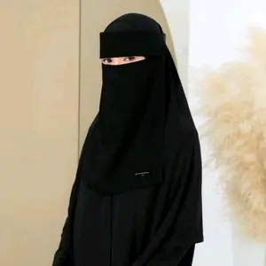 Niqob Cadar Bandana 2Layer Bahan Ceruty Babydoll Uk 40x30cm Tanpa Jahitan Dibawah mata Muslim-cadar syari lebih tertutup