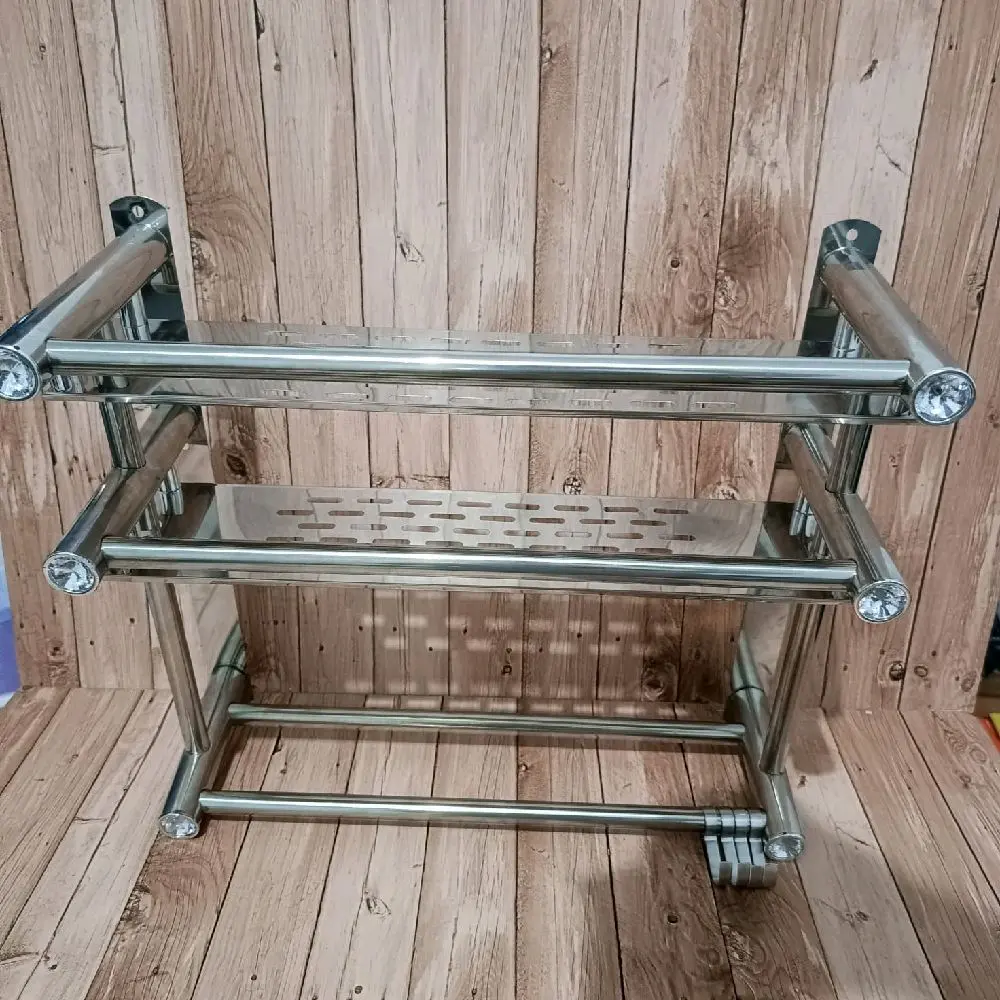 RAK JEMURAN / RAK BUMBU DINDING / RAK SERBAGUNA BAHAN STAINLES ANTI KARAT SUSUN 3 / SUSUN 2