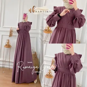RUMAIYA GOWN CRINGKEL DRESS AIRFLOW GAMIS TERBARU