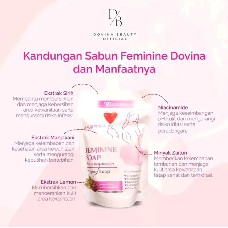 DOVINA FEMININE SOAP SABUN KEWANITAAN Dengan Extra Sirih Dan Manjakani 3