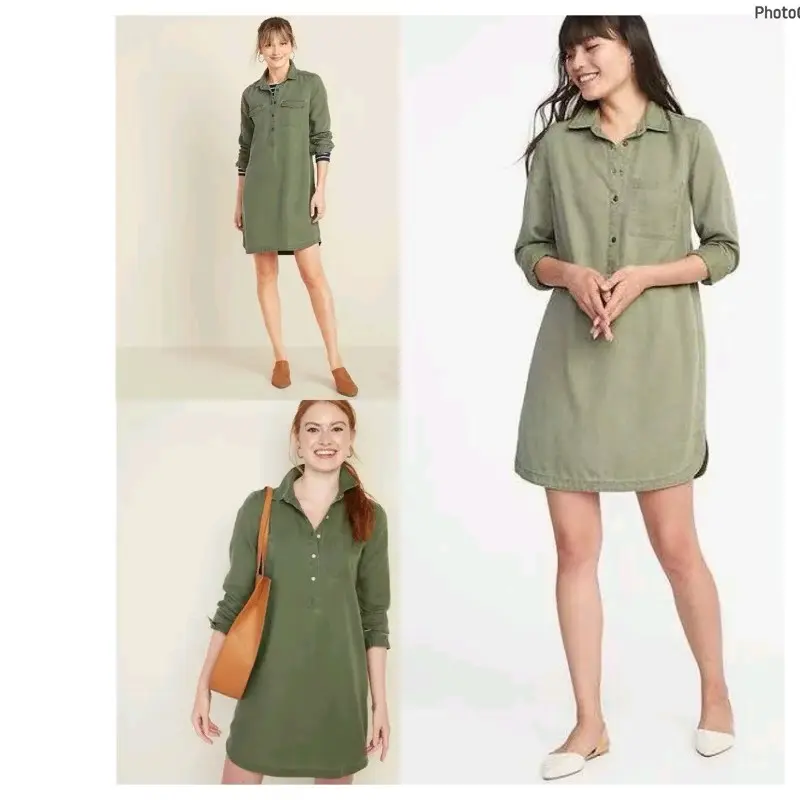 Relaxed Chambray Classic Shirt for Women denim Blouse Jeans label cut / gunting 4