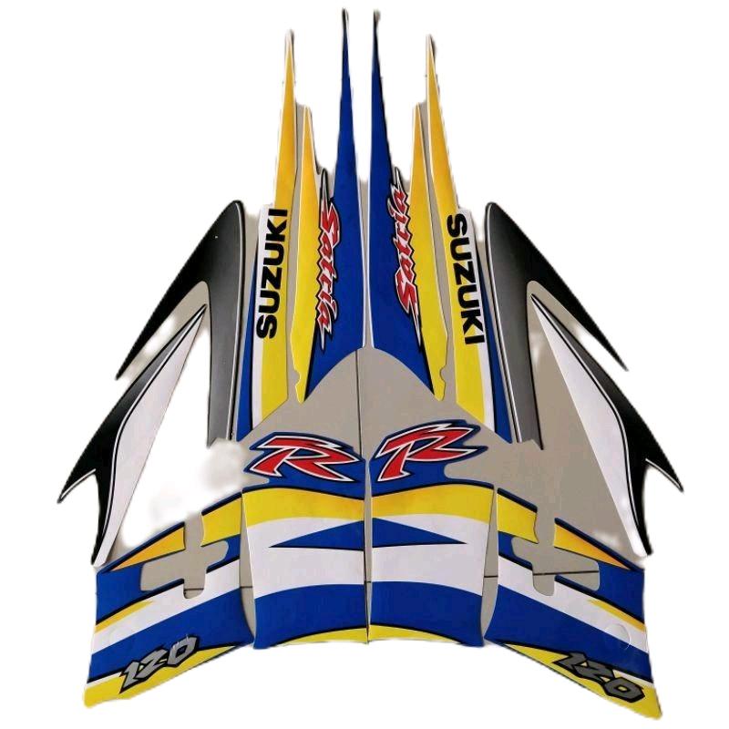 striping suzuki satria 120 r 2004 2005 2tax Malaysia hiu biru putih body standar berkualitas Motorcycle Kendaraan 0