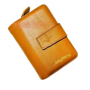 Beylery Dompet Lipat Wanita Bahan Sintetis Hitam Desain Kulit Kartu Praktis 5 Slot Uang Kertas & Resleting 2 Ruang Dompet Stylish & Fungsional wallets women