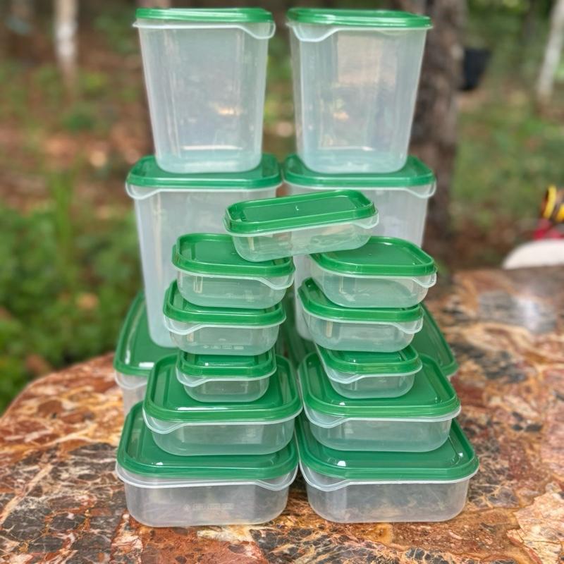  Sét 17hộp Nhựa  đựng Thức Ăn Khánh  khuẩn Dùng Được Lò Vi Sóng Bộ 17 Hộp Nhựa Thực Phẩm 