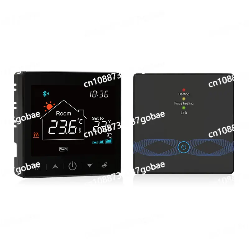 WIFI Graffiti Black Wireless Thermostat RF433 Gas Wall-mounted Boiler Desktop Intelligent Thermostat APP Control