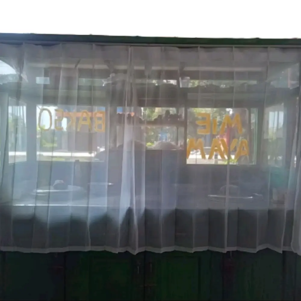 Gorden Etalase Makanan Hordeng Vitrase Putih Gorden Etalase Warung Makan kain Curtain