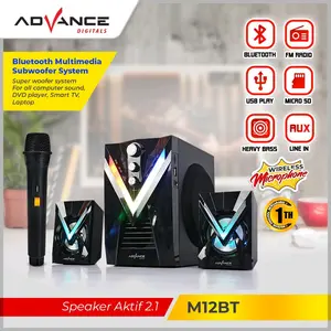Advance M12BT Speaker Stereo Bluetooth Xtra Bass Subwoofer Free Mic Wireless Komputer Karaoke