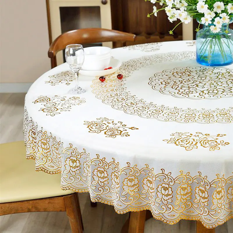 [COD] Loyal Bosque Taplak Meja Oval Makan Motif 4-10 Kursi Anti Air PVC Premium Kain Tahan Air Untuk meja Persegi-panjang meja bulat meja oval D46-E-T 4