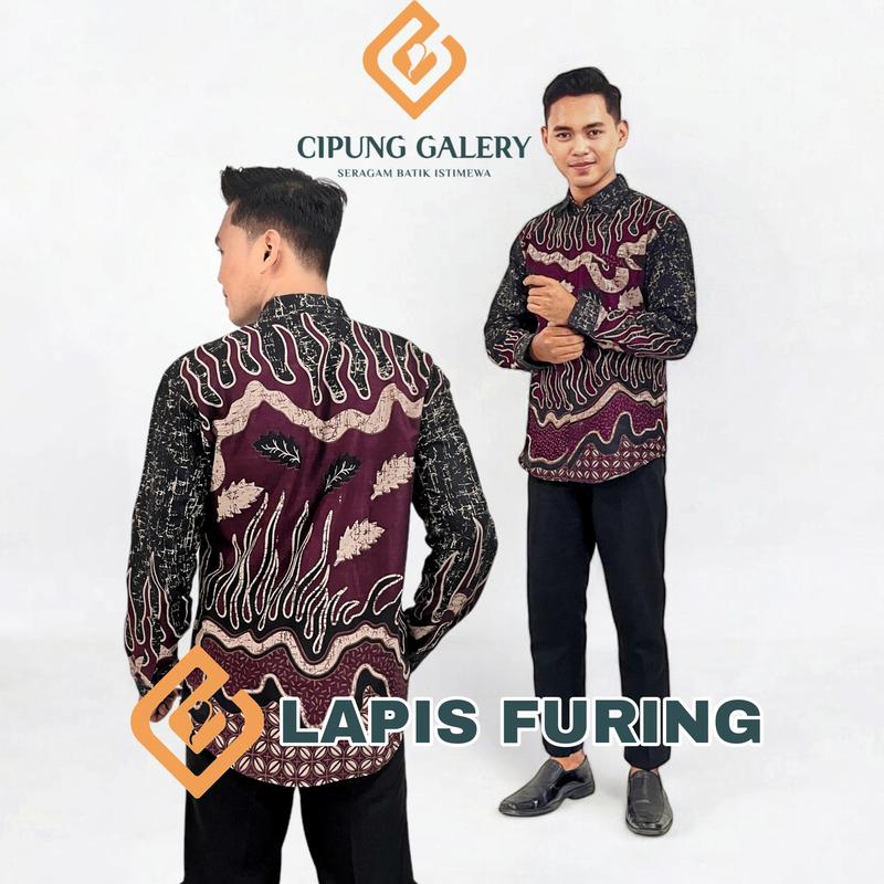 KEMEJA BATIK PRIA DEWASA LAPIS FURING CUTTING SLIMFIT - Shop | Tokopedia