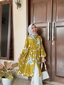 Ameena Tunik / Tunik Rayon / Tunik Motif / tunik jumbo Dress Balon Kain Muslim Atasan
