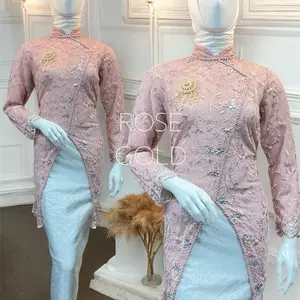 Setelan Kebaya Kimono Tulle Spinggel//Kebaya Wisuda Kebaya Lamaran//Kebaya Pesta Payet Mutiara Kondangan Wanita Songket Lilit modern