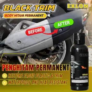 EXLON Black trim - Penghitam Body Kendaraan Motor/Mobil Plastik, Body Kasar, Trim Exterior Yang Pudar secara permanent