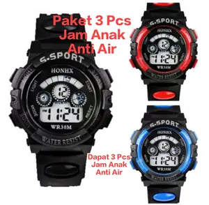 Paket Hemat - 3 Pcs Jam Tangan Anak Pria Dan Wanita Digital Anti Air Terbaru