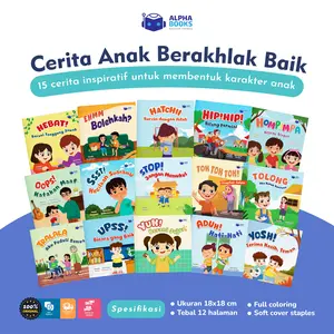 [PRE ORDER] (SET 15 BUKU) 15 Buku Cerita Anak Berakhlak Baik untuk Membentuk Karakter Anak Full Color & Ilustration Penerbit Alphabooks