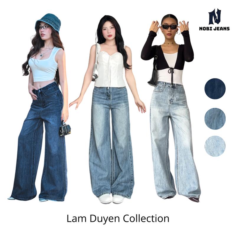 Quần jeans nữ ống suông loe - Lam Duyên Pants, Women, Ong rộng, Ống Suông, quần bò, quần ống dài, quan jeannu, Suông Loe Voi