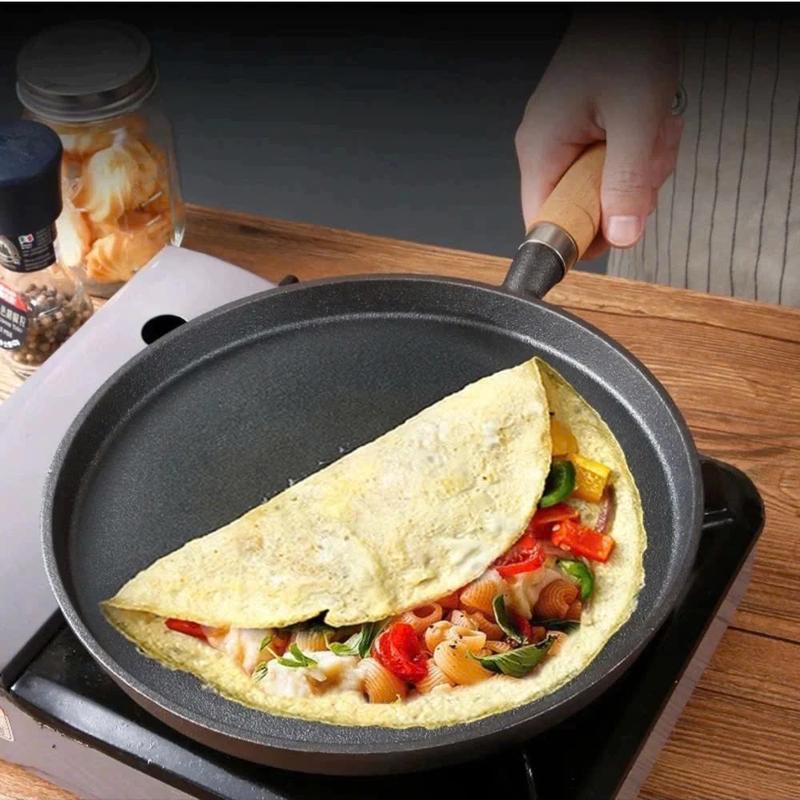  Chảo Gang Chống Dính Chảo Đổ Bánh Xèo Chảo Rán Chống Dính Size 20cn  26cm Dùng Cho Mọi Loại Bếp 