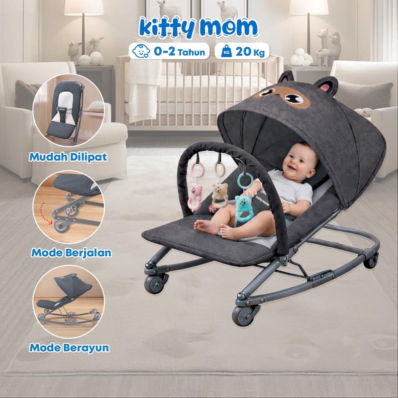 Kitty Mom - Rocking Chair portable 2in1 Multifungsi Baby Bouncer Lipat ...