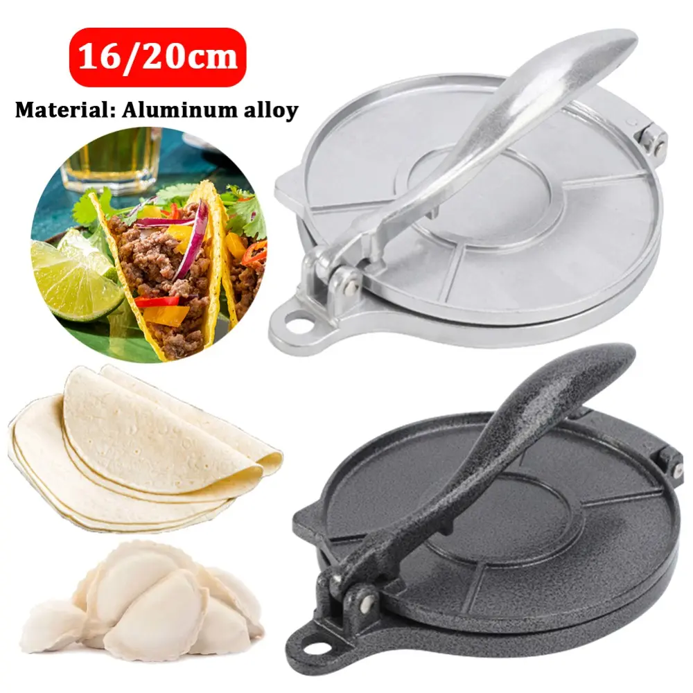 byinon Cooking Tools Accessories DIY Kitchen Bakeware Manual Aluminium Alloy Dough Pressing Pastry Presses Tortilla Press Maker Corn Tortillas Maker
