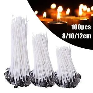 100pcs sumbu lilin gelas cotton wick Cotton Wicks Candle sumbu lilin katun DIY Sumbu Lilin Tebal 8/10/12/15cm