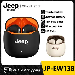 Jeep EW138 TWS Bluetooth 6.0 Earphone Kontrol Sentuh Earbud Nirkabel Headset Bass dengan Mic Wireless Headphone