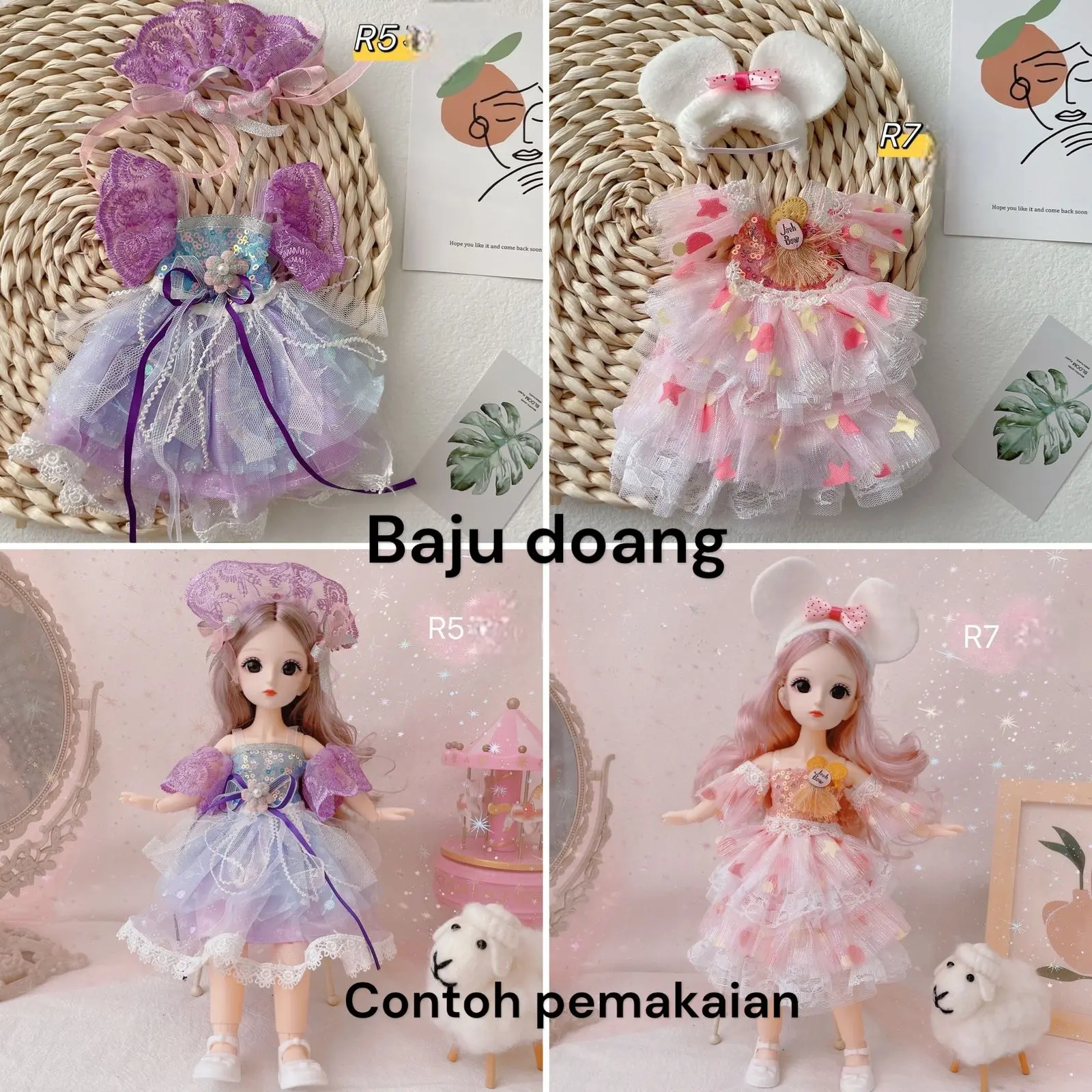 Baju boneka  Cute DIY Girls Gift Dress for 30cm Doll Toys