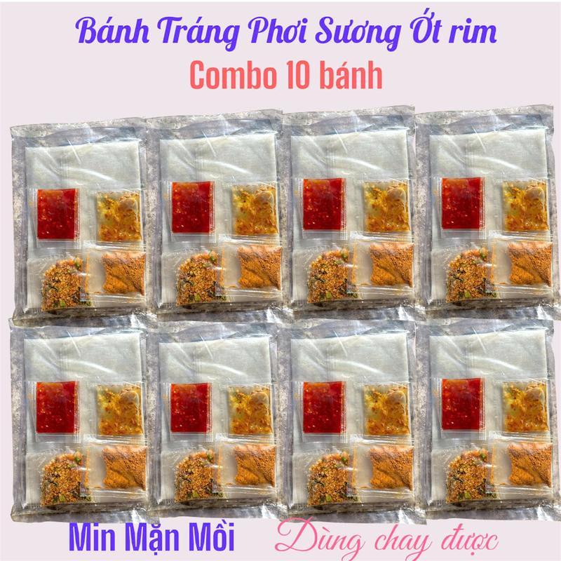 COMBO 10 Bịt Bánh Tráng Phơi Sương Ớt Rim Muối Ghiền [Min Mặn Mồi]