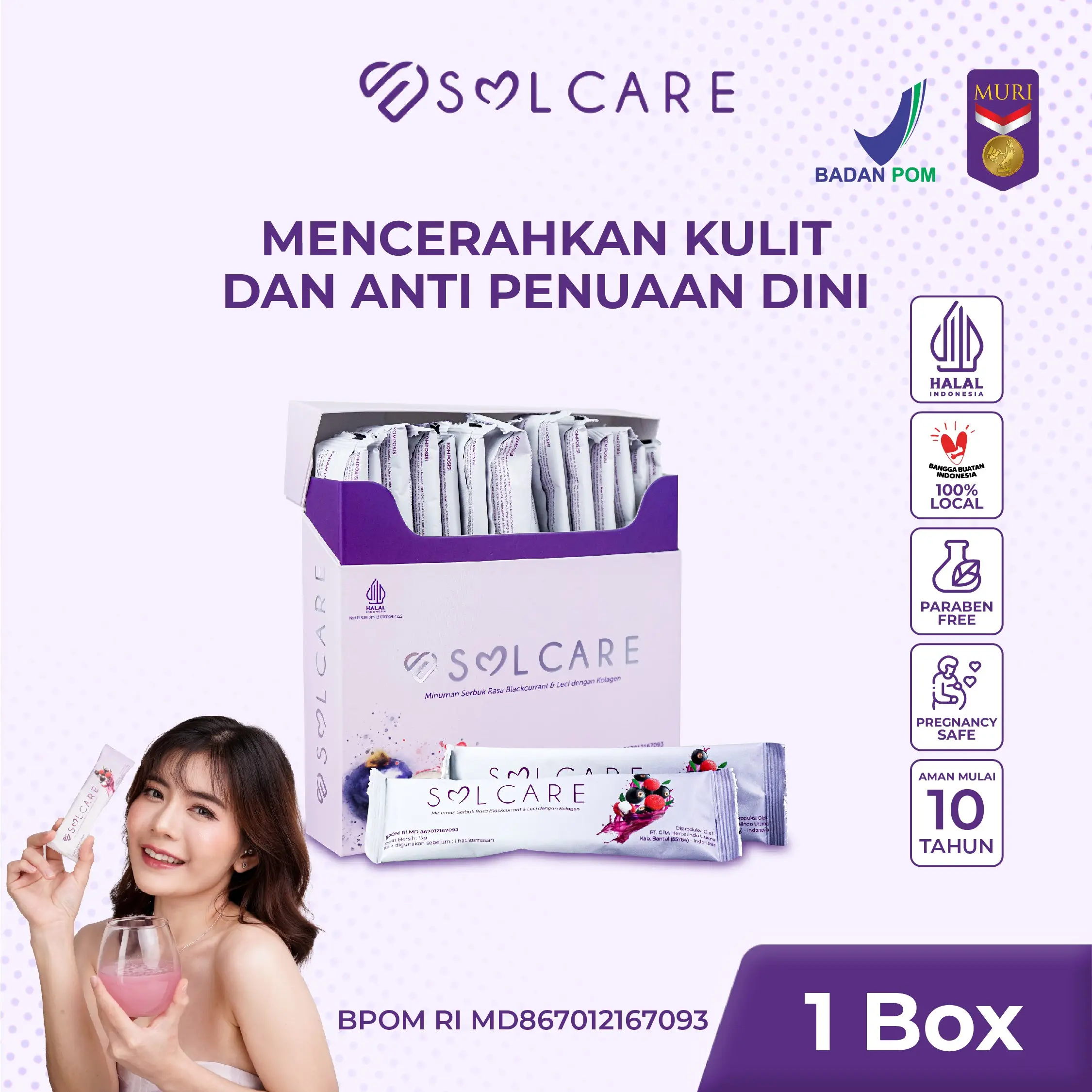 Solcare Collagen - Suplemen Kecantikan Blackcurrant